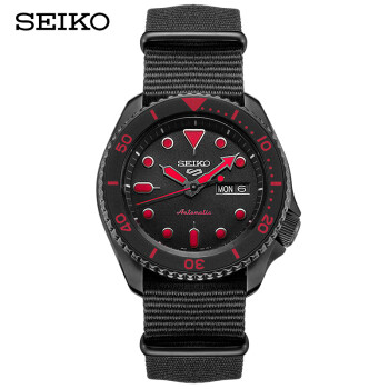 精工（SEIKO）手表 2019新品新盾牌5号系列100米防水自动/手动上链炫酷黑红水鬼运动机械男表 SRPD83K1,降价幅度13.1%