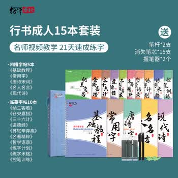 绍泽文化 行书成人练字帖 学生硬笔钢笔行楷凹槽21天速成临摹写字板 大本豪华视频版