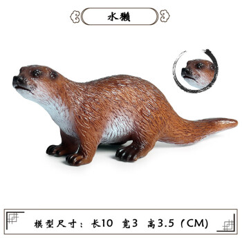 Oenux仿真野生河狸动物套装模型玩具动物儿童模型摆件桌面礼物认知饰品 水獭