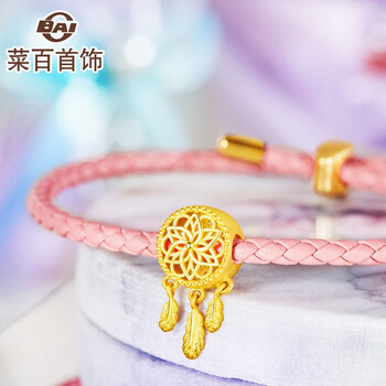 菜百首饰 黄金转运珠 足金捕梦系列梦幻捕梦网转运珠(不含皮绳) 计价