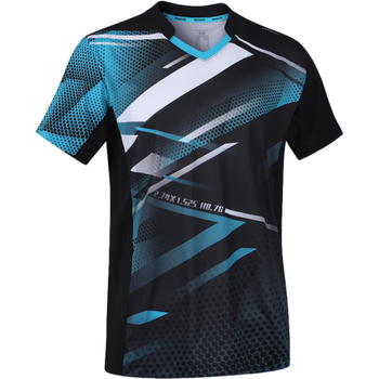 迪卡侬（DECATHLON）男式乒乓球运动T恤短袖训练羽毛球服湖蓝色L-4874110
