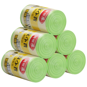 美丽雅背心垃圾袋绿白50*60cm大号180只1丝点断家用厨房垃圾袋防刺破