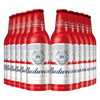 百·威budweiser红瓶铝罐淡色拉格啤酒经典红铝355ml 虎年礼 12瓶装