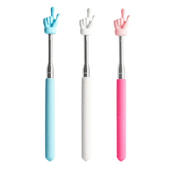 离草 指读棒儿童手指棒教鞭指点笔读书教师指读棒伸缩小手指棒指读笔点读棒教杆教棒手笔 可爱粉1支