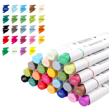 宝克（BAOKE）MP2913-24酒精油性双头马克笔套装学生手绘漫画设计绘画彩笔画笔记号笔24色