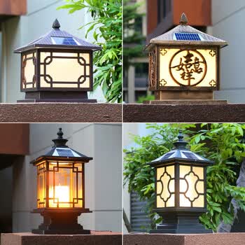 千岳qianyue太阳能灯柱头灯室外庭院灯别墅花园大门柱子灯门柱灯户外