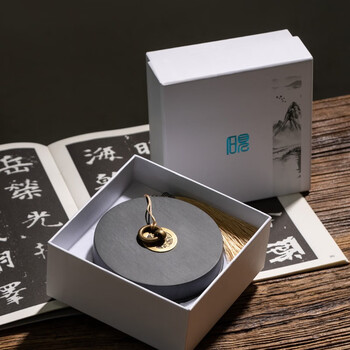 一海堂文化【全网低价，真便宜直播间】文房四端砚澄泥砚书法国画绘画墨盒墨锭简约歙砚素砚 4寸火锅砚台