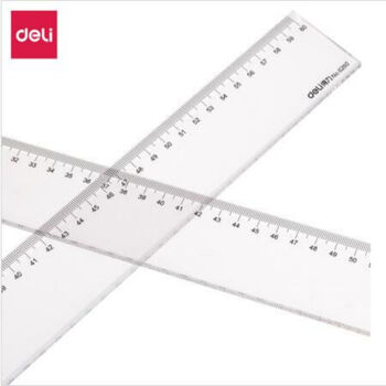 得力（DELI）6260塑料长尺子小学生文具透明加厚格尺多功能绘图尺 60厘米塑料直尺 20只/1盒装