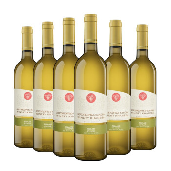 格鲁吉亚原瓶进口红酒整箱 哈列吧（Khareba）戈薇拉碧干白型葡萄酒 750ML*6整箱装,降价幅度52.7%
