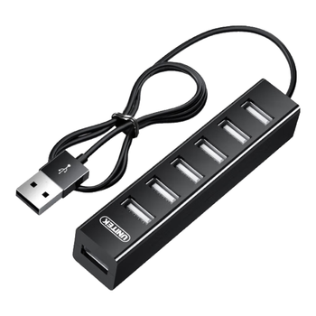 优越者(UNITEK)usb分线器一拖七高速拓展7口2.0HUB集线器扩展坞笔记本电脑转换器延长线0.8米Y-2160BK