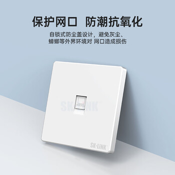 SK-LINK 单口网络面板 86型电脑插座网口面板 电话网络模块通用超五类六类七类信息模块金色 SK-MB1S-GLD SK-LINK 单口网络面板 86型电脑插座网口面板 电话网络模块通用超五类六类七类信息模块金色 SK-MB1S-GLD