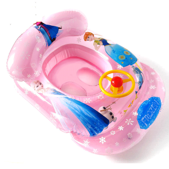 Yinbeler小童坐圈小汽车方向盘儿童游泳圈坐圈宝宝男女孩泳圈小孩1-3-5岁 粉红卡通 1-5岁