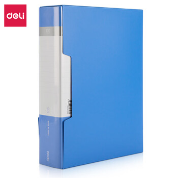 得力(deli)5007ES  A4透明活页多层分页试卷夹文件夹插页袋100页资料册文件收纳册学生办公用 蓝色 12本装