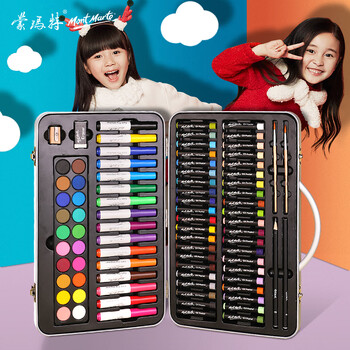 蒙玛特(Mont Marte)画画套装85件 儿童绘画套装画笔套装水彩笔 美术颜料油画棒铅笔卷笔刀节日礼物MMGS0021I美术写生