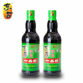 东古淡盐一品鲜495ml2瓶淡盐生抽酱油炒菜淡酱油凉拌海鲜蘸酱