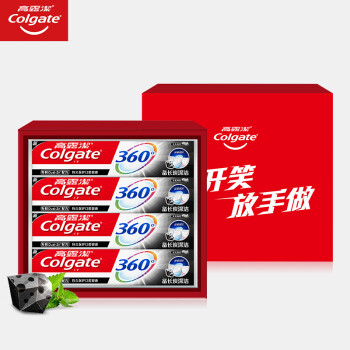 高露洁（Colgate）黄景瑜放开笑放手做牙膏礼盒360°备长炭牙膏120g×4,降价幅度4.3%