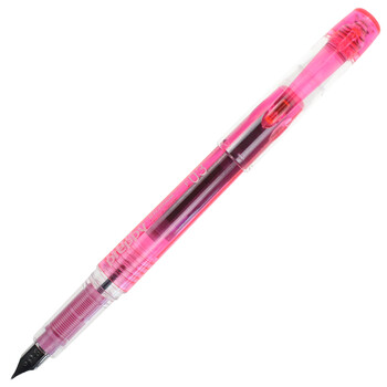 白金（PLATINUM）钢笔钢笔 PSQ-300C#21-F 粉色 学生练字书写 进口墨水笔透明笔杆0.3mm