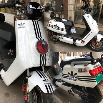 小牛电动摩托车贴纸创意装饰 防水个性车贴m1贴纸鬼火