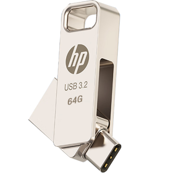 惠普（HP）64GB Type-C USB3.2 Gen1 手机电脑两用U盘x206c 读速高达200MB/s全金属双接口多功能学习办公优盘