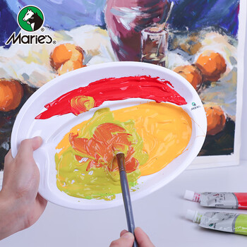 马利(Marie's)小号椭圆形调色盘 学生儿童美术绘画画画调色盘 水粉水彩丙烯油画调色板调色盒调色碟 026 速写 马克笔绘画
