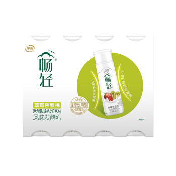 伊利 畅轻 风味发酵乳 PET瓶装 草莓猕猴桃酸奶酸牛奶 215克*4,降价幅度11.7%