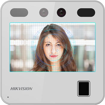 HIKVISION海康威视人脸识别密码一体门禁考勤机4.3吋触摸屏200万双摄像头0.2秒打卡机（联网版）D10 Plus