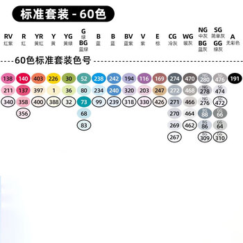 法卡勒（FINECOLOUR）5代酒精性双头马克笔60色透明笔盒套装美术写生水彩笔美育