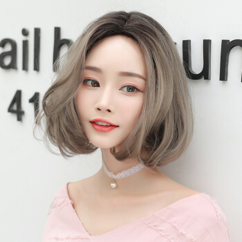 假发女短发bobo韩国波波头中分造型短卷发自然蓬松网红整顶假发套