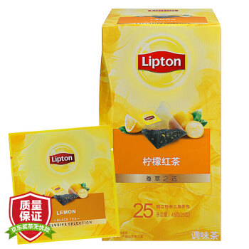 立顿Lipton 茶叶 柠檬红茶调味茶25包45g 独立三角袋泡茶茶包 办公室下午茶 休闲旅行