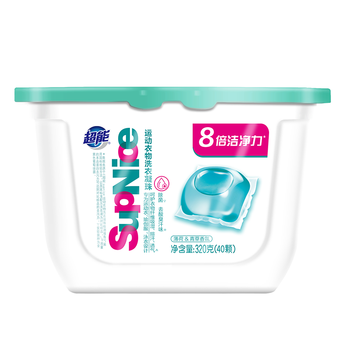 超能SupNice运动衣物洗衣凝珠 薄荷&青草香 40颗 浓缩洗衣液 除菌