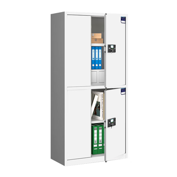 中伟（ZHONGWEI）保密柜文件柜档案柜双保险柜密码柜电子锁灰白通双节带抽加厚款