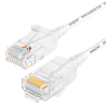 山泽超六类网线细线CAT6A类纯铜 万兆成品连接线 家用电脑宽带兼容千兆网络跳线 20米白色SZB-3200