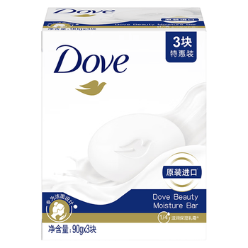 多芬(DOVE)香皂柔肤乳霜香块90gx3