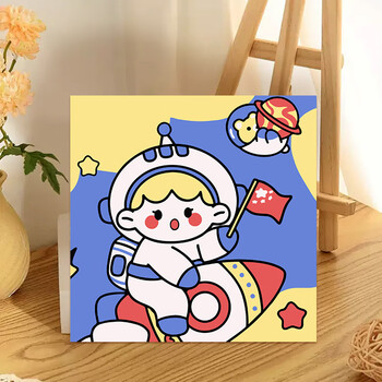 凯伦猫 数字油画diy卡通画挂画手绘画像生日创意品油彩画客厅装饰画春节新年美育工具