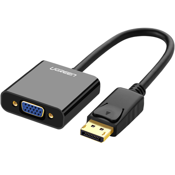 绿联 DP转VGA转换器 DisplayPort转VGA母头高清视频转接头线 适用电脑台式机接显示器电视投影仪20415