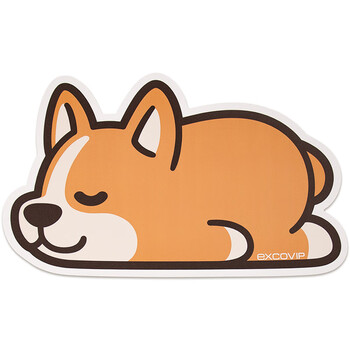 宜适酷(EXCO)柯基鼠标垫小号 防水皮质可爱卡通动漫笔记本电脑办公游戏垫子女生9111