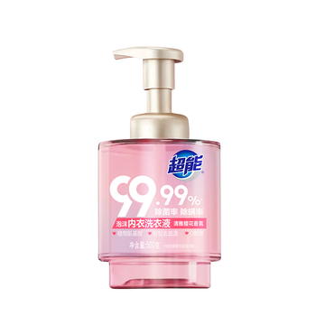 超能 泡沫内衣洗衣液 1斤(500g) 轻松去血渍 99.99%除菌除螨 0刺激