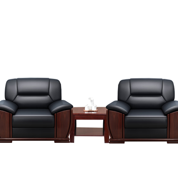 隆旭 办公家具办公沙发办公室简约会客接待沙发商务皮沙发 牛皮双人位