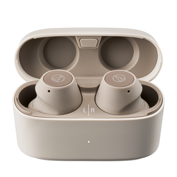 铁三角CKS30TW+ 真无线降噪蓝牙耳机 入耳式音乐重低音防水 兼容苹果手机 米色