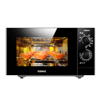格兰仕（Galanz）微波炉烤箱一体机 平板式不锈钢内胆23升大容量家用光波炉机械旋钮操作简单G80F23SP-M8(S0)