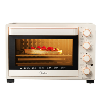 美的（Midea）家用多功能烘焙专用电烤箱32L 3D热风循环 搪瓷内胆 双层门保护电烤箱T3-L324D三代