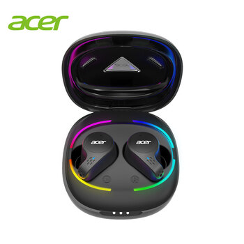 宏碁（acer） 真无线蓝牙游戏运动耳机 舒适时尚 长续航 防水通用 黑色 AHR130