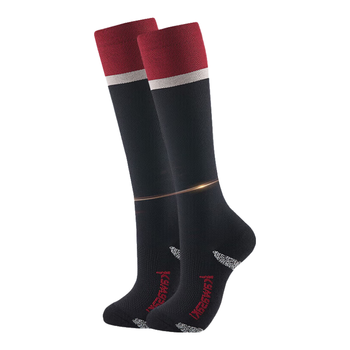 kawasaki川崎羽毛球袜男女健身运动袜子长筒压力袜Y-100 黑红色