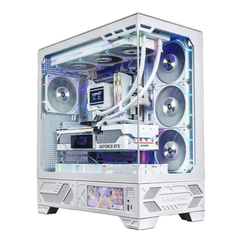 瓦尔基里(VALKYRIE)VK03 WHITE 白色 ATX 游戏电脑台式机箱 支持360水冷 6.2吋触摸屏 270°海景房