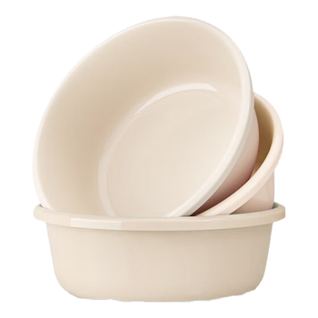 喜物羽 38cm洗脸盆学生洗脚盆洗衣洗菜盆加深加厚塑料盆单支装 卡其色