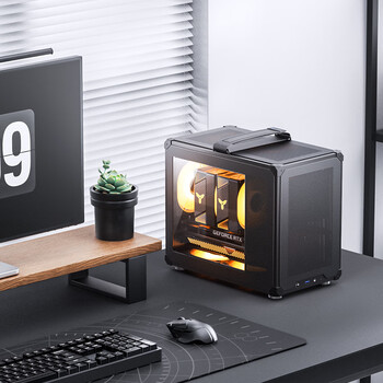 乔思伯（JONSBO）C6 MAX 黑色 手提式MATX机箱（侧透/四面MESH板/5风扇位/SFX/ATX电源/≤170mm散热器/335mm显卡）