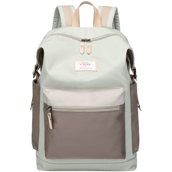 第九城（V.NINE）双肩包女士防泼水旅行背包15.6英寸电脑包大学生中学生书包男生