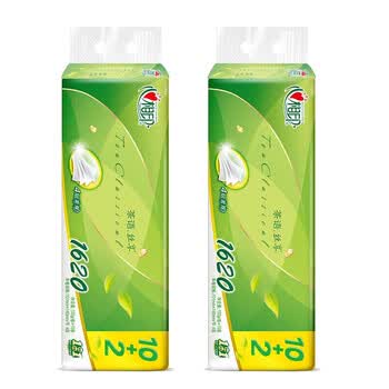心相印茶语经典系列135克12粒装四层卷筒卫生纸(1620g*2提)BT2812