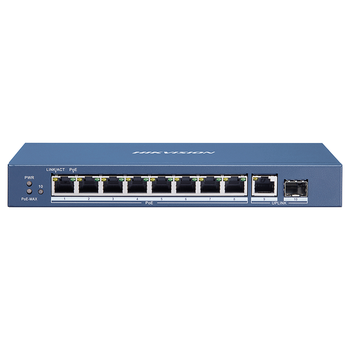 HIKVISION海康威视交换机8口POE 10口全千兆交换机网线分流网络集线分线器POE交换机 DS-3E0510P-E