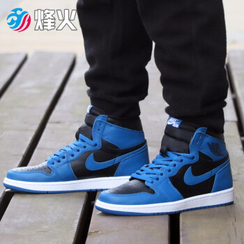 烽火体育 air jordan 1 high aj1黑蓝2.